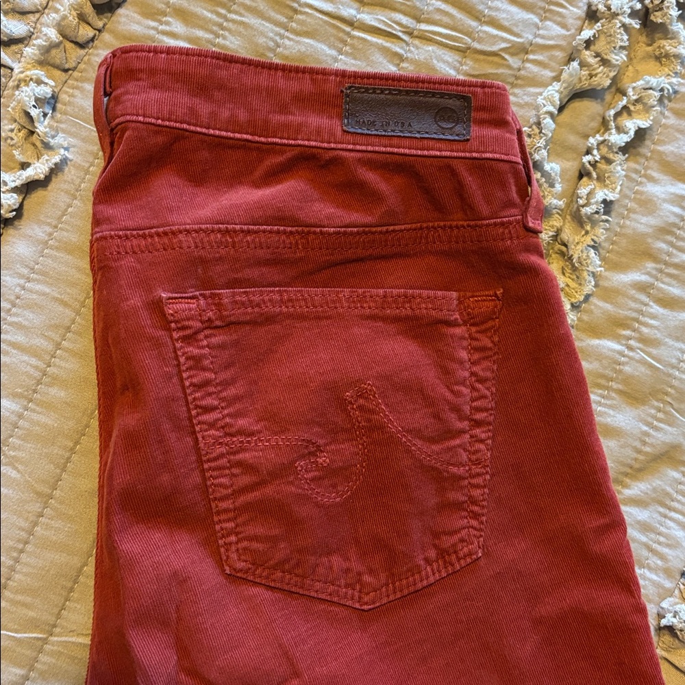AG Adriano Goldschmied Rust Light Corduroy Legging Jeans Size 27R